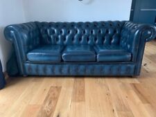 Seater blue leather for sale  CIRENCESTER