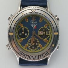 Yema spationaute 3 relógio vintage raro masculino 7A38 azul comprar usado  Enviando para Brazil