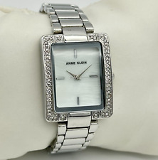 Relógio feminino ANNE KLEIN tom prata cristal acento mostrador esfregão pulseira, AK/3129 comprar usado  Enviando para Brazil