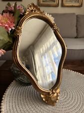 Vintage Ornate Baroque Hollywood Regency Style Gold Tone Small Wall Mirror for sale  Shipping to South Africa