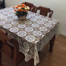 Mantel de encaje floral bordado hueco cubierta de mesa cocina cena fiesta segunda mano  Embacar hacia Argentina
