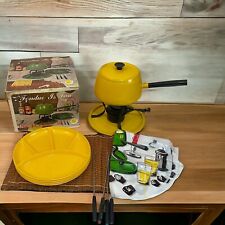 Vintage Fondue MCM Mustard Yellow Set With Box for sale  Shipping to South Africa