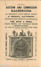 1876 ADVERT Van Note & Pries aquecedor de lareira ardósia mármore prateleiras comprar usado  Enviando para Brazil