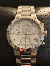 Relógio cronógrafo feminino Bulova diamante 96R202 prata aço inoxidável ótimo estado  comprar usado  Enviando para Brazil