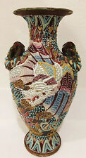 Moriage Dragon Ware Vase Kutani Satsuma Meiji Pottery 1868-1912 11.5 for sale  Shipping to South Africa