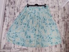 Used, womens skirt size 18 mint green floral plisse plated midi summer Casual elastic  for sale  Shipping to South Africa