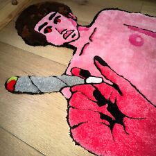 handmade ręcznie robiony chłopak gość z jointem dywan rug weed tufted tufting na sprzedaż  PL
