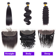 Pacotes de cabelo humano 10A com renda frontal 13×4 frontal cabelo virgem Remy para mulheres comprar usado  Enviando para Brazil