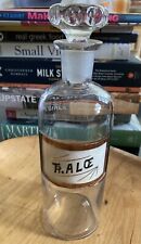 Tarro/botella grande antiguo de farmacia de boticario con etiqueta de vidrio y tapón TR. ALOE segunda mano  Embacar hacia Argentina