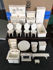 Vintage White Doll House Furniture- Folk Art - Lot Of 17 Pieces for sale  Shipping to South Africa