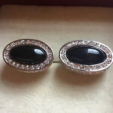 Cufflinks shiny black for sale  PINNER