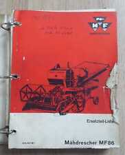 Massey Ferguson Mähdrescher MF86 Ersatzteilkatalog comprar usado  Enviando para Brazil