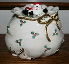 Fitz and Floyd Whimsical Christmas Santa and Reindeer Centerpiece Bowl Planter for sale  Greenville