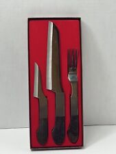 Vintage MCM Burnco 3 Piece Cutlery Set - Original Box - Wood Handles - Japan for sale  Shipping to South Africa