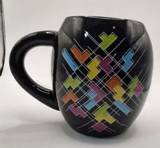 Taza de café para videojuegos Tetris negra grande 18 oz cerámica ovalada Vandor segunda mano  Embacar hacia Argentina