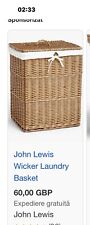 John Lewis Wicker Laundry Basket, used for sale  Shipping to South Africa