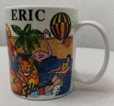 Usado, Taza de café de vacaciones de recuerdo de Florida de la década de 1990 playa personalizada ERIC segunda mano  Embacar hacia Argentina