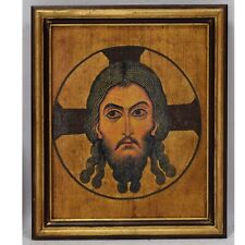 Używany, Ikona na starej drewnianej desce Jezus Chrystus Mandylion 35x30cm na sprzedaż  PL