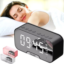 Reloj Despertador Con Espejo LED Radio FM De Bluetooth Música Inalámbrico Alarma segunda mano  Embacar hacia Argentina