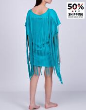 RRP€182 JUST CAVALLI BEACHWEAR Kaftan / Cover Up One Size Fringes Half Sleeve for sale  Shipping to South Africa