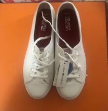 Lindos y cómodos zapatos planos blancos LACOSTE Ortholite Ziane talla US8 $160 segunda mano  Embacar hacia Argentina