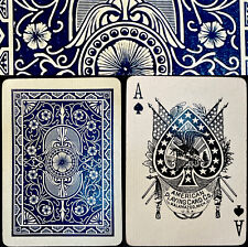Baralho azul pôquer antigo histórico American Playing Card Company 52/52 c1895, usado comprar usado  Enviando para Brazil