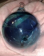 Hand Blown Glass Ball The Tree of Life Handcrafted Art Globe Ornament Blue Decor for sale  Shipping to South Africa