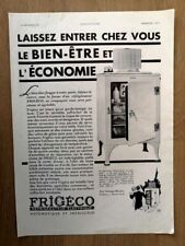 Publicité 1932 frigéco d'occasion  Bordeaux-
