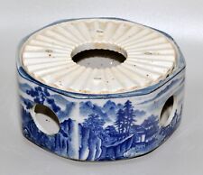 Ceramic Candle Food Warmer Blue Artwork Around the Side for sale  Shipping to South Africa