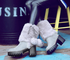 Mujer Niña Cálido Pompompón Nieve Botas Bloque Invierno Tacones Altos Zapatos Todos segunda mano  Embacar hacia Argentina