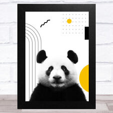 Abstrato Panda Com Preto E Amarelo Formas Geométricas Em Casa Estampa de Arte de parede usato  Spedire a Italy