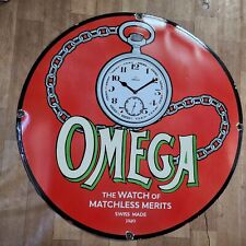 Usado, Placa de esmalte de porcelana Omega redonda 30 polegadas comprar usado  Enviando para Brazil