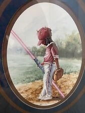 Darth Maul Star Wars Upcycled Thrift Store oil painting Baseball art Mike Morris segunda mano  Embacar hacia Mexico