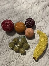 Vintage Metal Push Pin Beaded Faux Fruit, used for sale  Shipping to South Africa