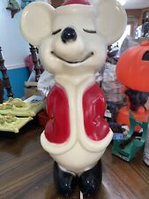 Vintage UNION PRODUCTS LIGHTED SANTA MOUSE HARD PLASTIC Christmas BLOW MOLD 15”, used for sale  Lorain