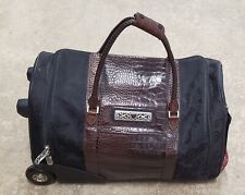 Used, Brighton Rolling Luggage Bag Duffel Overnight Black Brown Croc Leather Vintage for sale  Chicago