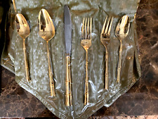 6 Pc Setting Gold Bamboo Pattern Supreme Cutlery by Towle Silver NOT USED Others for sale  Shipping to South Africa