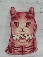 Almohada de peluche de gatito Charlie gatito rosa de colección años 60 corte y costura defectos de 15 segunda mano  Embacar hacia Argentina
