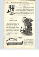 Usado, 1925 PAPER AD Wettlaufer Bros máquina de bloco de concreto cimento prensa de tijolos elétrica comprar usado  Enviando para Brazil