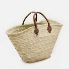 Bolsa de palha cesta francesa alças de couro bolsa de praia bolsa tote de palha marroquina comprar usado  Enviando para Brazil