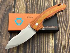 Sixleaf Folding Knife 8.07Inch VG-10 Blade G10 Handle EDC Tool SL-02-Orange for sale  Shipping to South Africa