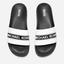 Sandalias Michael Kors EVA Demi Slides Mujer Negro/Blanco Firma Logotipo Placa NUEVAS, usado segunda mano  Embacar hacia Argentina