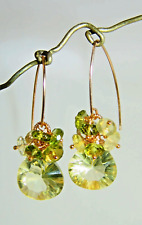 Used, 14k Gold Filled Lemon Quartz Peridot Briolette Gemstone Chandelier Earrings for sale  Shipping to South Africa