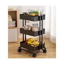 NEW Storage Cart in Carbon Steel for Kitchen or Laundry Room with Casters for sale  Shipping to South Africa