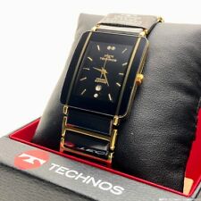 Technos Tsm903Gb relógio masculino quartzo retangular 28mm data preta vintage fabricado na Suíça comprar usado  Enviando para Brazil