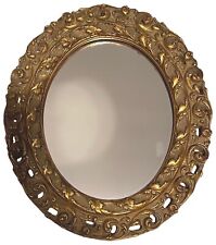 Used, Vintage Ornate Carved Gilt Wood Oval Mirror 14”H for sale  Shipping to South Africa