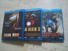 IRON MAN TRILOGY 1, 2 & 3 TRÊS lançamentos Blu-Ray MARVEL Robert Downey Jr comprar usado  Enviando para Brazil