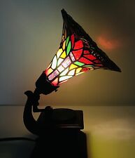 Lámpara de acento estilo gramófono Tiffany tono vitral funciona segunda mano  Embacar hacia Argentina