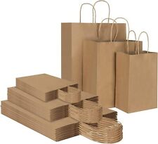 Sacolas de papel Kraft de qualquer tamanho sacolas de presente para compras de festa com alças comprar usado  Enviando para Brazil