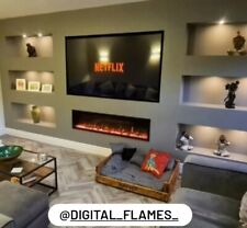 50 60 72 INCH LED HD+ PANORAMIC NEW THIN BORDER 2.5cm MEDIA WALL ELECTRIC FIRE  for sale  Shipping to South Africa